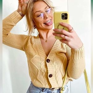 Luvamia APRICOT CARDIGAN, casual, open front sz L